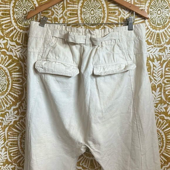 NWT Free People Sky Rider Cotton-Linen Blend Straight Leg Pants in Ecru Sz L - Picture 13 of 13